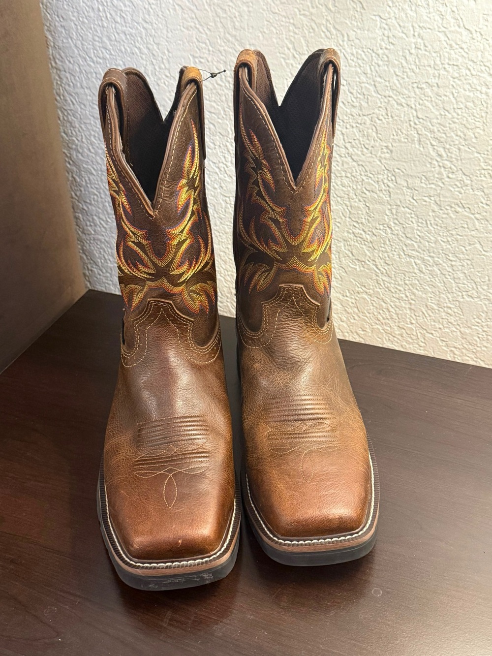Justin WK4690 Waterproof Steel Toe Western Work Boots Brown Leather Size 11.5D